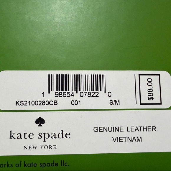 NEW Kate Spade Genuine Leather Rev. Black/White Belt Crystal Studded Spade S/M - Picture 4 of 4